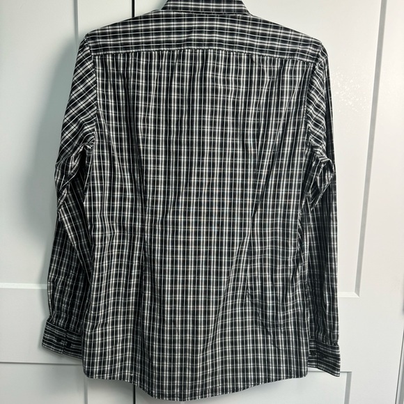 MEXX Men's Semi-Slim Fit Coupe Semi-Adjustee Button Up Shirt Black White Size L - Picture 3 of 9